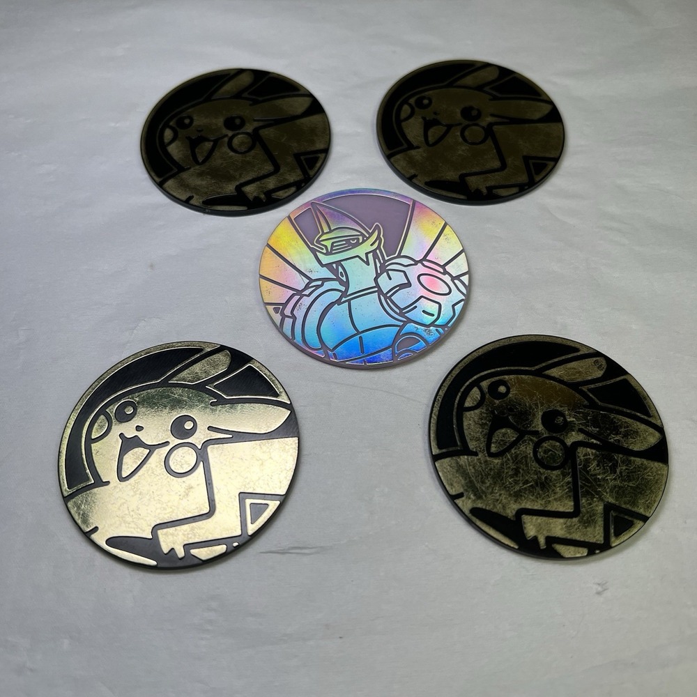 POKEMON Trading Card Game Replacment Parts / Pieces Lot of 5 Coins Chips Tokens